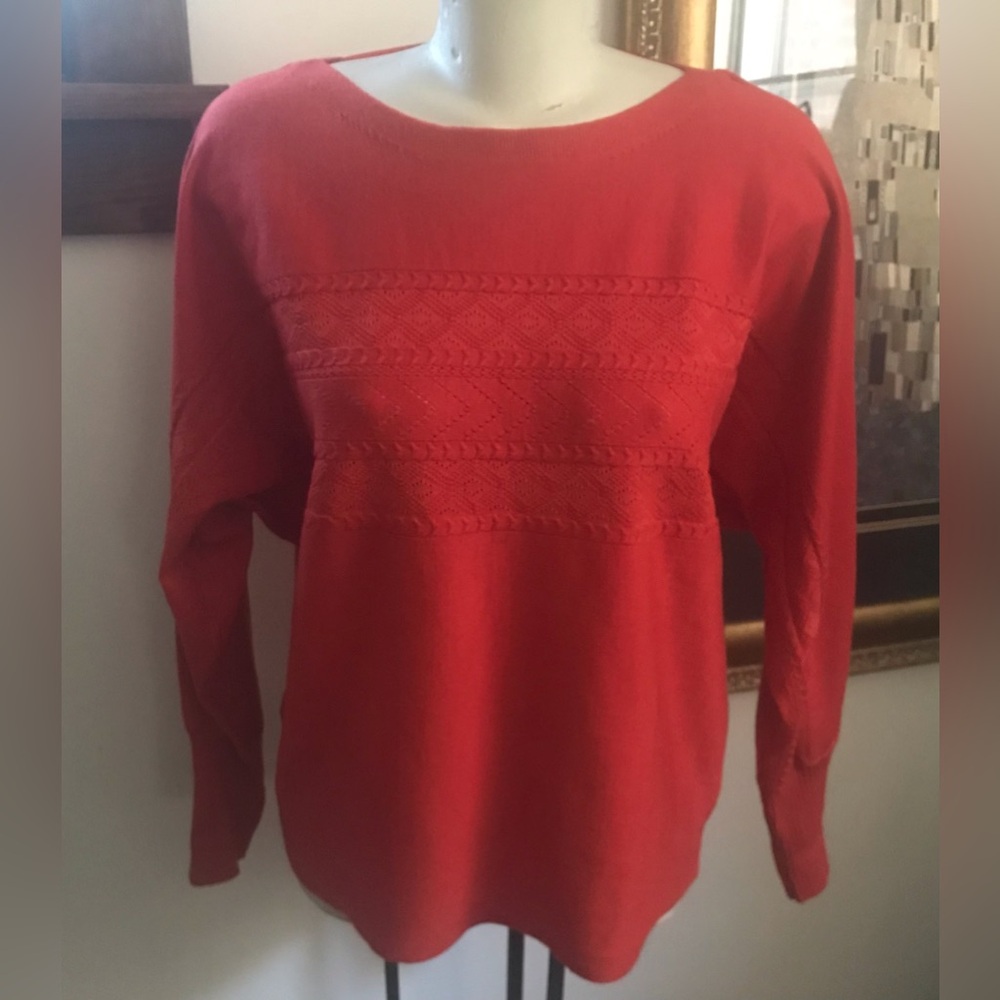 NWT - Cable & Gauge Burnt Orange Batwing Sleeve Top/Sweater - Size Medium
